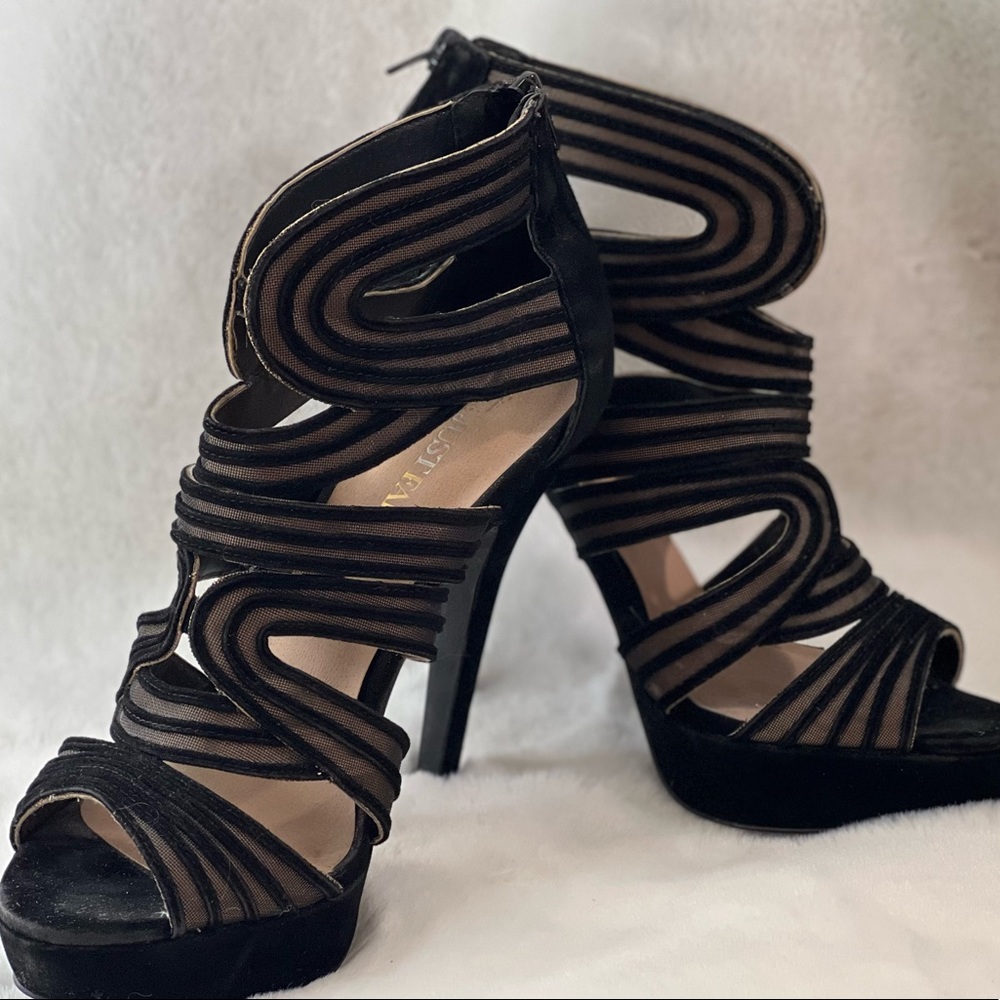 Black and Beige Heels